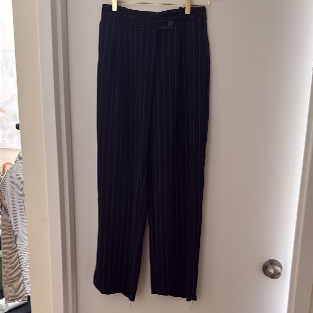 Black Pinstripe Trousers Zara